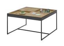 Couchtisch >LARKANA< in Eiche furnier, Holzwerkstoff / Metall - 83x45x83 (BxHxT)
