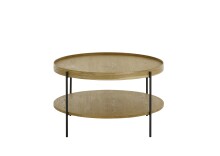 Couchtisch >ARENAL< in Eiche furnier, Holzwerkstoff / Metall - 45x80cm (HxD)
