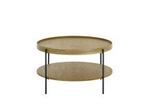 Couchtisch >ARENAL< in Eiche furnier, Holzwerkstoff / Metall - 45x80cm (HxD)
