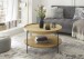 Couchtisch >ARENAL< in Eiche furnier, Holzwerkstoff / Metall - 45x80cm (HxD)