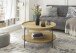 Couchtisch >ARENAL< in Eiche furnier, Holzwerkstoff / Metall - 45x80cm (HxD)