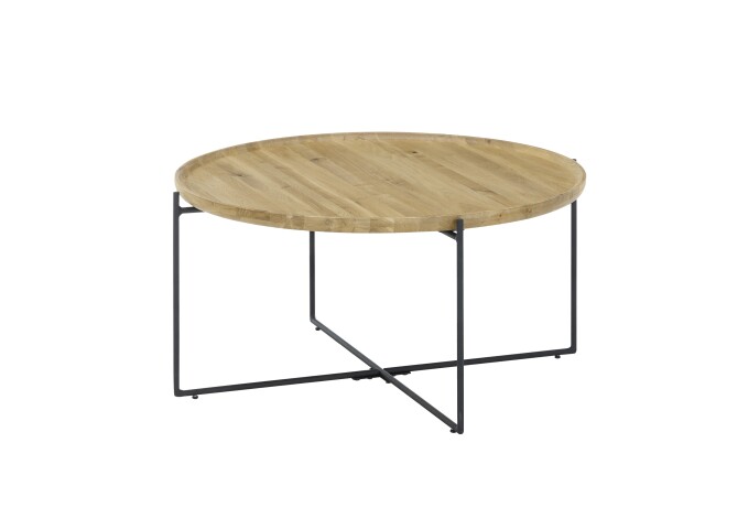Couchtisch >TREVISO< in Eiche, Massivholz / Metall - 40x80cm (HxD)