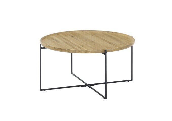 Couchtisch >TREVISO< in Eiche, Massivholz / Metall - 40x80cm (HxD)