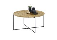 Couchtisch >TREVISO< in Eiche, Massivholz / Metall - 40x80cm (HxD)