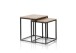 Satztisch >SAKURA< (2er Set) in Asteiche, Massivholz / Metall - 50x50x40cm + 45x45x37cm (B/H/T)