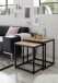 Satztisch >SAKURA< (2er Set) in Asteiche, Massivholz / Metall - 50x50x40cm + 45x45x37cm (B/H/T)