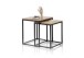 Satztisch >SAKURA< (2er Set) in Asteiche, Massivholz / Metall - 50x50x40cm + 45x45x37cm (B/H/T)