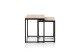 Satztisch >SAKURA< (2er Set) in Asteiche, Massivholz / Metall - 50x50x40cm + 45x45x37cm (B/H/T)