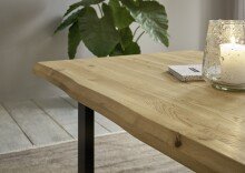 Couchtisch >HAVANNA< in Eiche, Massivholz / Metall - 110x45x70cm (BxHxT)