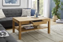 Couchtisch >SALEM< mit Schublade, Kernbuche, Massivholz - 115x54x70cm (BxHxT)