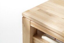 Couchtisch >GORDON< mit Schublade, Kernbuche, Massivholz - 115x45x70cm (BxHxT)