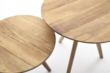 Satztisch >GENNY< (2er-Set) in Eiche, Asteiche massiv, geölt - B50/H45 & B40/H40 cm