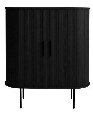 Barschrank >NOLA< in Eiche schwarz, MDF furniert - 130x75x40cm (BxHxT)