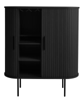 Barschrank >NOLA< in Eiche schwarz, MDF furniert - 130x75x40cm (BxHxT)