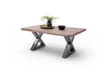Couchtisch >CARTAGENA< in Akazie massiv walnussfarben - 110x45x70 (BxHxT)