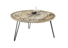 Couchtisch >NEVIS< in Kompass-Motiv, Mango Massivholz - 90x46x90cm (BxHxT)