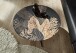 Beistelltisch >MIRANDELA< in floraler Druck, Mango Massivholz - 55x50x55 (BxHxT)