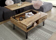 Couchtisch >MUSTIQUE< in holzfarben, Akazie natur massiv - 110x50x72cm (BxHxT)