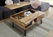 Couchtisch >MUSTIQUE< in holzfarben, Akazie natur massiv - 110x50x72cm (BxHxT)