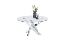 Couchtisch >KOPENHAGEN< in klarglas / verchromt - 80x45x80 (BxHxT)