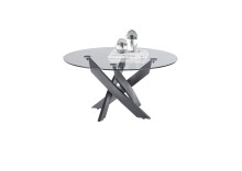 Couchtisch >KOPENHAGEN< in Klarglas / schwarz - 45x80 (HxD)