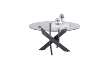 Couchtisch >KOPENHAGEN< in Klarglas / schwarz - 45x80 (HxD)