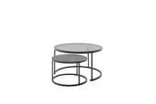 Satztisch >CHESTER< (2er-Set) schwarz, Metall/ Glas...