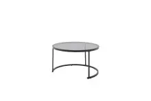Satztisch >CHESTER< (2er-Set) schwarz, Metall/ Glas -  74/42/74 cm + 55/35/55 cm  (BxHxT)