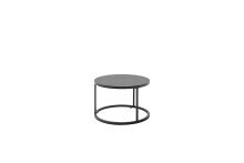 Satztisch >CHESTER< (2er-Set) schwarz, Metall/ Glas -  74/42/74 cm + 55/35/55 cm  (BxHxT)