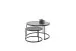 Satztisch >CHESTER< (2er-Set) schwarz, Metall/ Glas -  74/42/74 cm + 55/35/55 cm  (BxHxT)