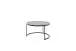 Satztisch >CHESTER< (2er-Set) schwarz, Metall/ Glas -  74/42/74 cm + 55/35/55 cm  (BxHxT)