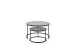 Satztisch >CHESTER< (2er-Set) schwarz, Metall/ Glas -  74/42/74 cm + 55/35/55 cm  (BxHxT)