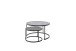 Satztisch >CHESTER< (2er-Set) schwarz, Metall/ Glas -  74/42/74 cm + 55/35/55 cm  (BxHxT)