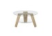 Couchtisch >LUBLIN< in Asteiche, Klarglas / Massivholz - 40x75cm (HxD)