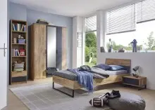 Einzelbett >TEXEL< Liegefl. 90x200cm, PLANKENEICHE...