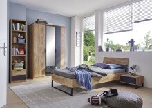 Einzelbett >TEXEL< Liegefl. 90x200cm, PLANKENEICHE...