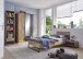 Einzelbett >TEXEL< Liegefl. 90x200cm, PLANKENEICHE Dekor + GRAFIT - 96x71x204cm (BxHxT)