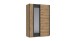 Schwebetürenschrank >TEXEL< mit Spiegel, PLANKENEICHE Dekor + GRAPHIT - 135x198x65 (BxHxT)
