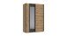 Schwebetürenschrank >TEXEL< mit Spiegel, in PLANKENEICHE Dekor + GRAPHIT - 180x198x65 (BxHxT)