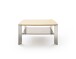 Couchtisch >NELIA< mit Glas-Ablage, Eiche, Massivholz - 50x41x50cm (BxHxT)