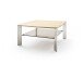 Couchtisch >NELIA< mit Glas-Ablage, Eiche, Massivholz - 50x41x50cm (BxHxT)