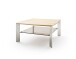 Couchtisch >NELIA< Glasablage, Eiche, Massivholz - 80x41x80cm (BxHxT)