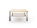 Couchtisch >NELIA< Glasablage, Eiche, Massivholz - 80x41x80cm (BxHxT)