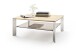Couchtisch >NELIA< Glasablage, Eiche, Massivholz - 120x41x70cm (BxHxT)
