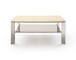 Couchtisch >NELIA< Glasablage, Eiche, Massivholz - 120x41x70cm (BxHxT)