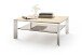 Couchtisch >NELIA< Glasablage, Eiche, Massivholz - 120x41x70cm (BxHxT)