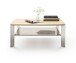 Couchtisch >NELIA< Glasablage, Eiche, Massivholz - 120x41x70cm (BxHxT)