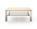 Couchtisch >NELIA< Glasablage, Eiche, Massivholz - 120x41x70cm (BxHxT)