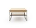 Couchtisch >MIGEL< Glasablage, Eiche, Massivholz - 65x38x65cm (BxHxT)