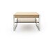 Couchtisch >MIGEL< Glasablage, Eiche, Massivholz - 65x38x65cm (BxHxT)